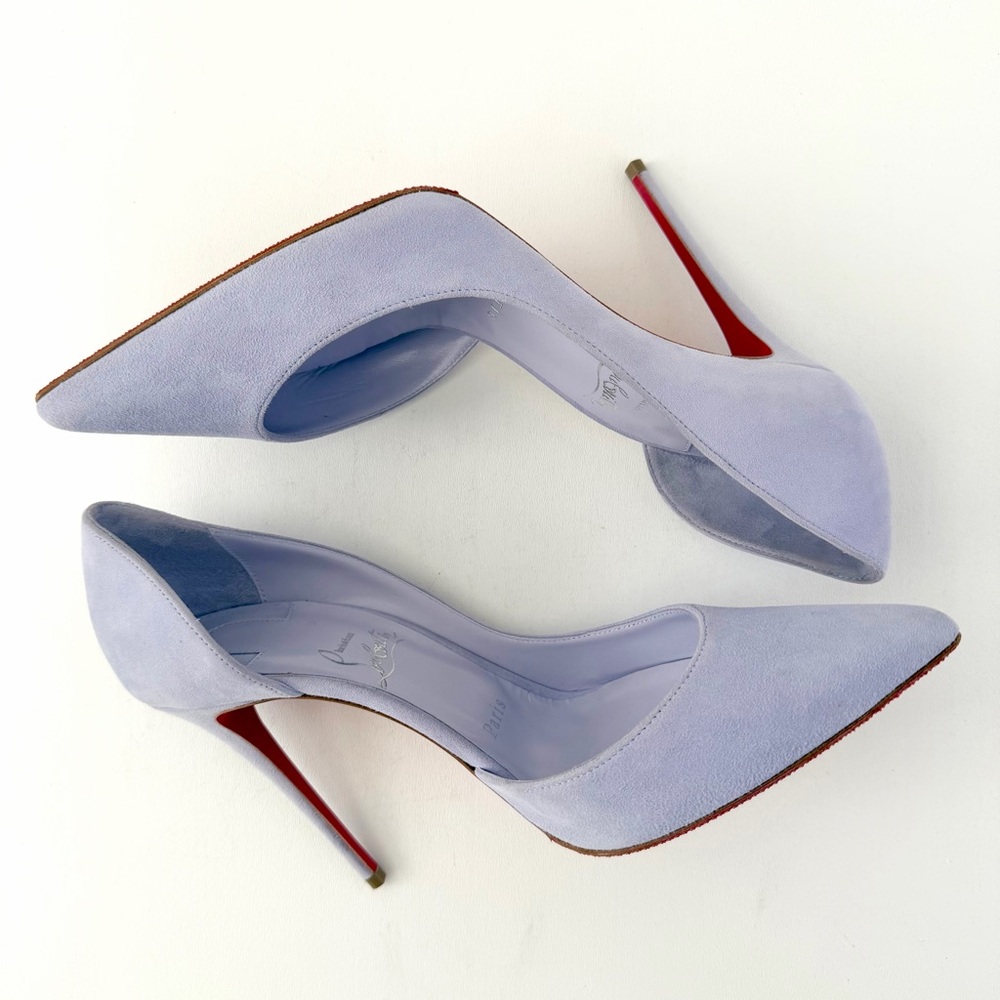 CHRISTIAN LOUBOUTIN | Iriza 100 Lilac Skylight Suede d’Orsay Pumps EU 39.5 - Picture 3 of 15